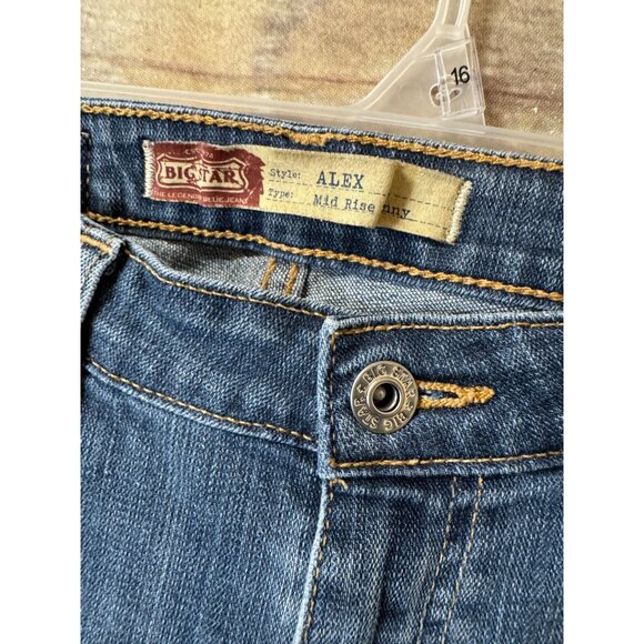 Big Star Alex Mid Rise Skinny Jeans Size 27 x‎ 32 Denim Buckle Stretch - Picture 4 of 6